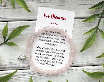 Memaw Gift Bracelet – with Meaningful Message Card and Gift Box