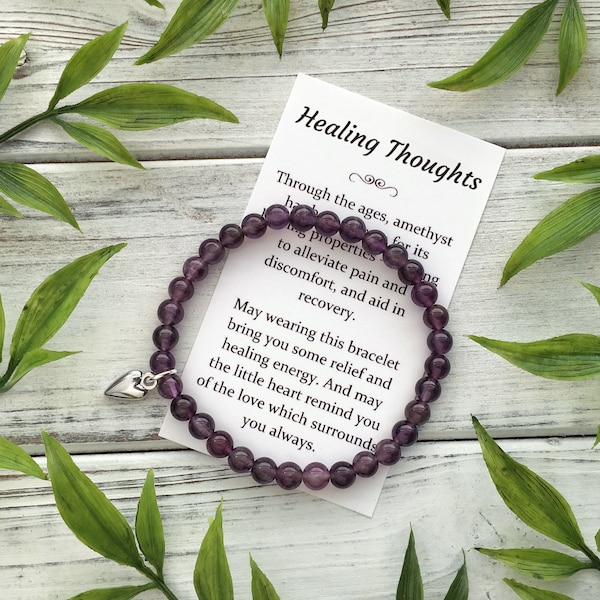 Healing Thoughts Get Well Gift for Women – Bracelet with Sweet Message Card, Box & Bow