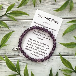 Cadeau de rétablissement pour femme : bracelet avec carte à message, boîte et nœud
