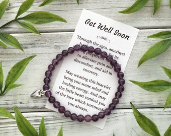 Get Well Soon Gift for Women – Bracelet with Sweet Message Card, Box & Bow