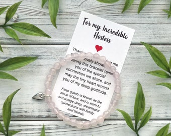 Bridal Shower Hostess Gift – Thank You Bracelet with Sweet Message Card, Box & Bow