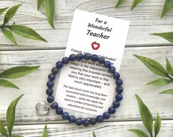 Teacher Appreciation Gift Bracelet with Message Card, Gift Box and Bow