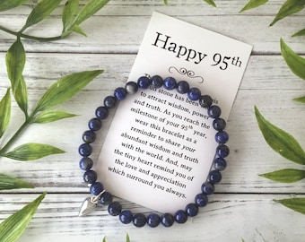 95th Birthday Gift for Women - for a Woman Turning 95 – Bead Bracelet with Meaningful Message Card & Gift Box