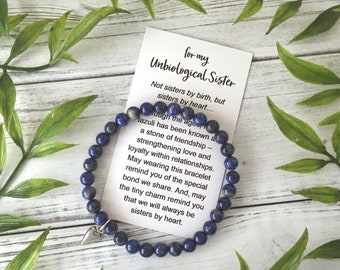 My Unbiological Sister Bracelet – Best Friend BFF Gift Jewelry with Gift Box