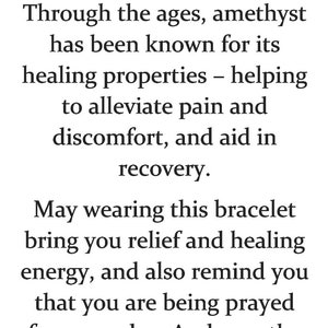 Healing Prayers Get Well Gift for Women Bracelet with Sweet Message Card, Box & Bow image 2