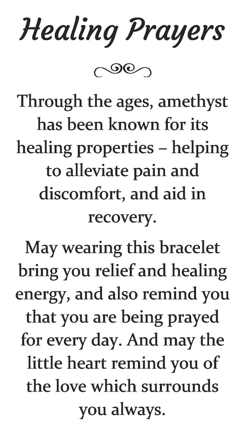 Healing Prayers Get Well Gift for Women Bracelet with Sweet Message Card, Box & Bow image 2