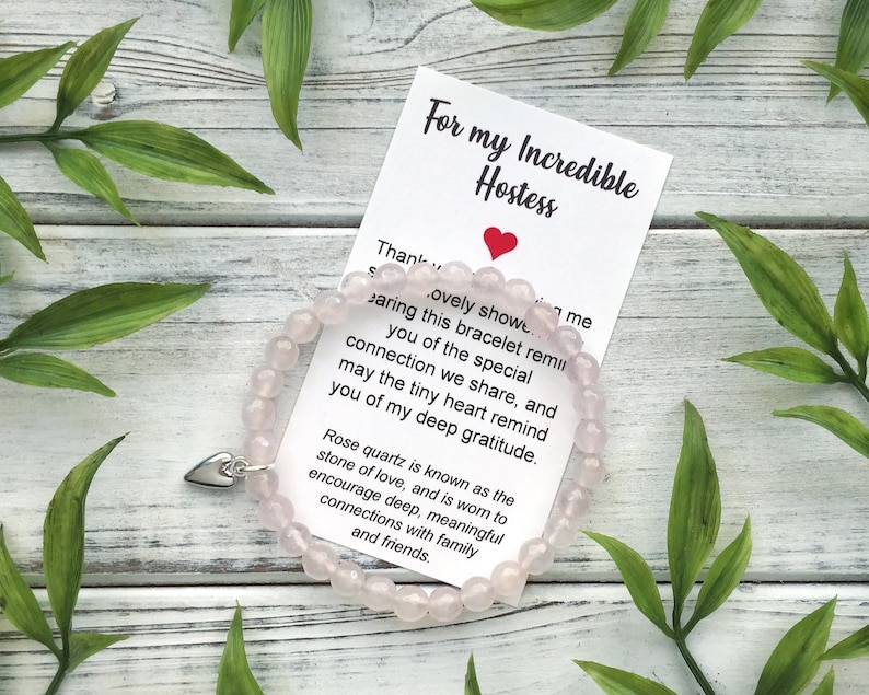 Baby Shower Hostess Gift Thank You Bracelet with Sweet Message Card, Box & Bow image 1