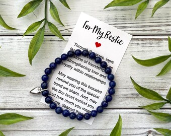 Bestie Gift Bracelet for Women – Best Friend Gift Jewelry with Gift Box - Lapis
