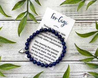 Gigi Gift Bracelet – Bead Bracelet with Meaningful Message Card & Gift Box - For Gigi Birthday