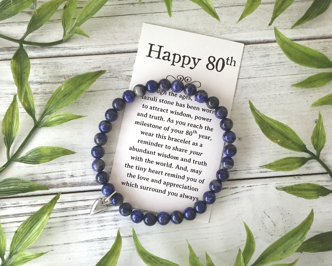 80th Birthday Jewelry Gift for a Woman Turning 80 Bead Bracelet With