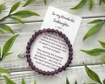 Goddaughter Gift Bracelet – God Daughter Gift with Sweet Message Card, Box & Bow