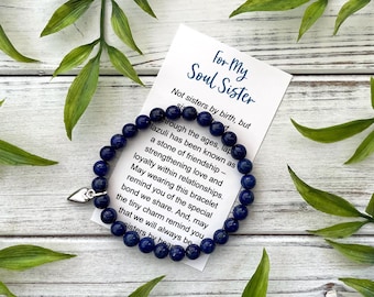 Soul Sister Bracelet – Best Friend Gift Jewelry with Meaningful Message Card and Gift Box