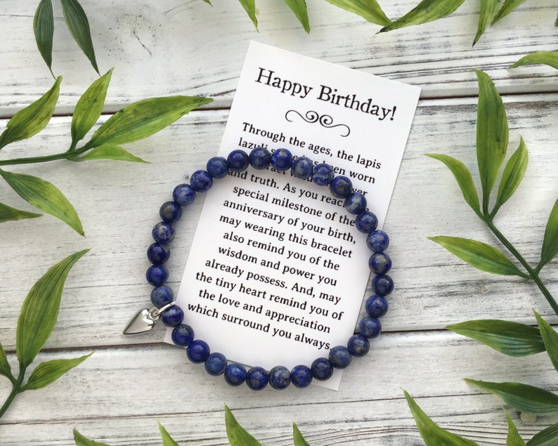Birthday Gift for Her Bead Bracelet with Meaningful Message Etsy
