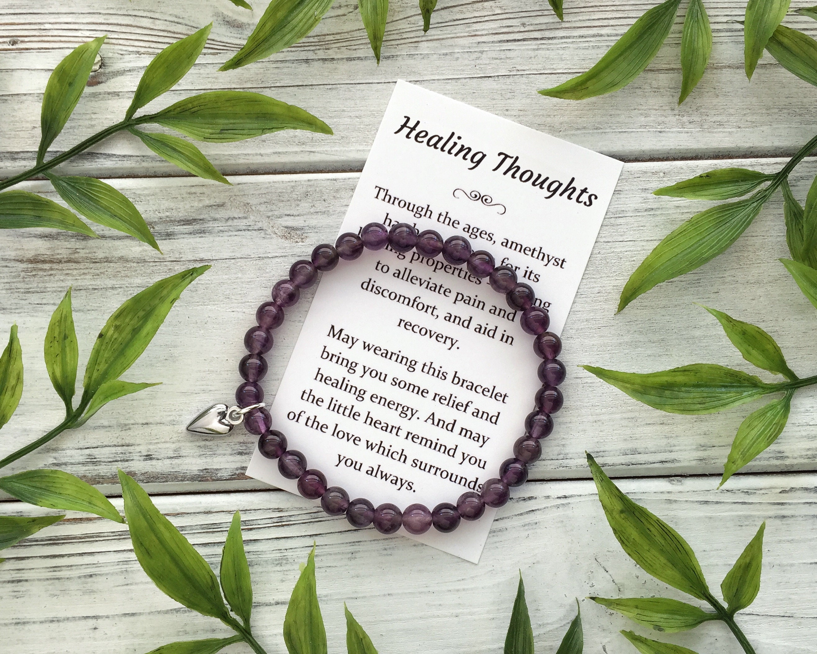 Healing Thoughts Get Well Gift for Women – Bracelet with Sweet Messag…