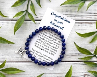 Retirement Gift for Women – Congratulations Bracelet with Meaningful Message Card & Gift Box - Congrats Present for Friend Retiring