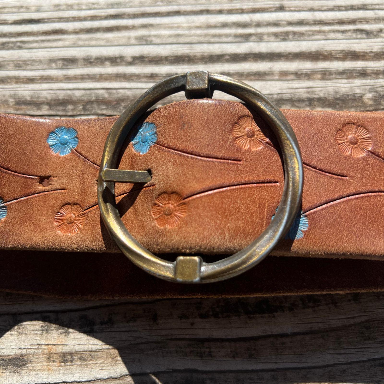 Stunning vintage hand painted metal belt with acrylic Painted Cowboy Belt - Etsy main image 3
