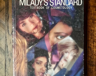 Vintage 1991 Kosmetologi Lärobok Milady Skönhetsskola Bok 90-talet Salong Nostalgi Dekor Retro Smink Hår Styling Guide Presentidé Frisör