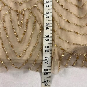 Adrianna Papell Beaded Art Deco Gown Size 10 Blush Pink Formal Dress Gatsby Wedding Guest Evening Dress Rose Gold Sequin Blouson Dress Maxi image 20