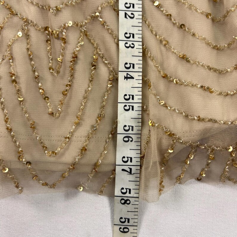 Adrianna Papell Beaded Art Deco Gown Size 10 Blush Pink Formal Dress Gatsby Wedding Guest Evening Dress Rose Gold Sequin Blouson Dress Maxi image 20