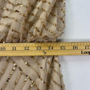 Adrianna Papell Beaded Art Deco Gown Size 10 Blush Pink Formal Dress Gatsby Wedding Guest Evening Dress Rose Gold Sequin Blouson Dress Maxi image 18