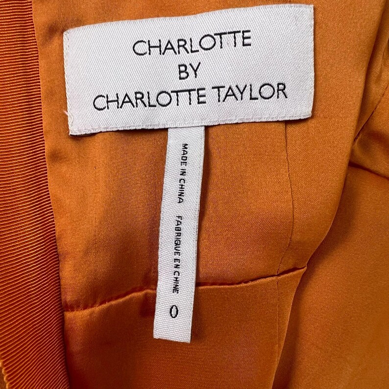 Anthropologie Silk Midi Dress 0 Charlotte Taylor Camel Print Orange Pink Novelty Dress Fit Flare Sleeveless Statement Dress Gift for Her image 8