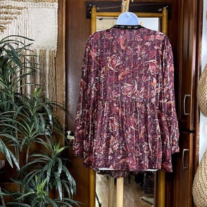 Anthropologie Glenda Blusa da contadina in pizzo 1X Top boho con nappe e stampa paisley, stile romantico e fluente, taglie forti, stile Anthro, regalo per lei, top autunnale Whimsigoth immagine 3