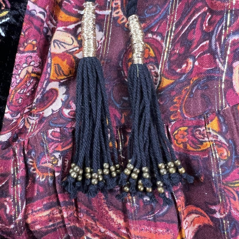 Anthropologie Glenda Blusa da contadina in pizzo 1X Top boho con nappe e stampa paisley, stile romantico e fluente, taglie forti, stile Anthro, regalo per lei, top autunnale Whimsigoth immagine 9