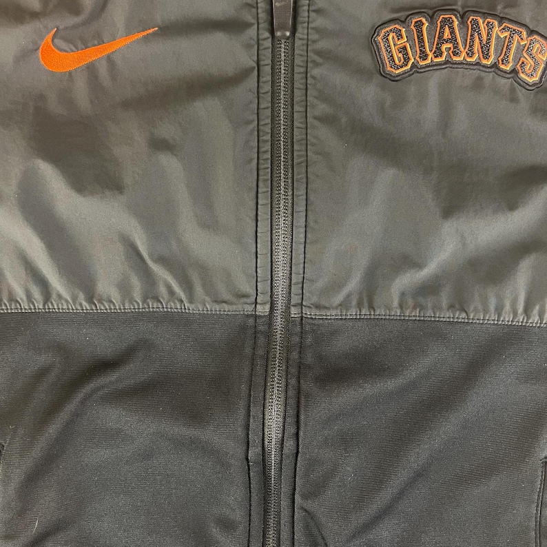 Chaqueta Nike San Francisco Giants con cremallera completa, talla S, negra, auténtica MLB, para calentar béisbol, ropa deportiva para el día del partido, regalo para fanáticos de San Francisco, ropa del equipo. imagen 8