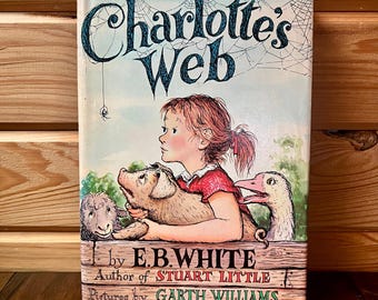 Vintage Charlotte’s Web Hardcover Book 1952 E.B. White Illustrated Dust Jacket Classic Children’s Story Nostalgia Gift Teacher Library Decor