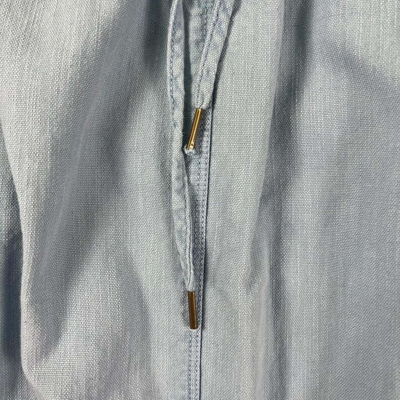 Pilcro Chambray Cotton Linen Midi S Flutter Sleeve Coastal Boho Sundress Anthropologie Summer Dress Cottagecore Vacation Outfit Gift For Her image 14