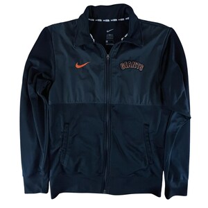 Chaqueta Nike San Francisco Giants con cremallera completa, talla S, negra, auténtica MLB, para calentar béisbol, ropa deportiva para el día del partido, regalo para fanáticos de San Francisco, ropa del equipo. imagen 3