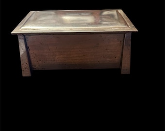 Vintage American L& M.T. Co Fatima Arts and Crafts Nickel Silver Dresser Box