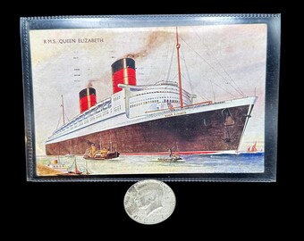 Color Post Card of the Ocean Liner RMS Queen Elizabeth #1