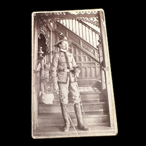 1880's CDV Carte De Visite of a Full Standing Dashing Identified Armed Cavalry Soldier