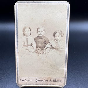 Civil War CDV of Slave Children of New Orleans Rebecca, Charley & Rosa