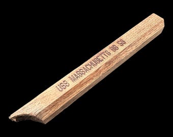 Teak Decking from the USS Massachusetts BB-59 Pen Blank #1