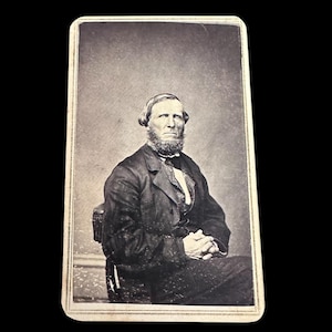 1860 CDV Carte De Visite van een zittende heer Battlecreek MI