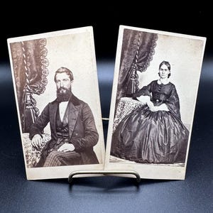 Civil War CDV's of Lieut. Nat Robie of the 8th Regiment of Vermont Vols. and Wife Period Ink ID's