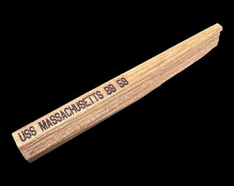 Teak Decking from the USS Massachusetts BB-59 Blank #4