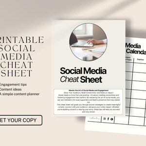 Social Media Cheat Sheet + Content Planner & Calendar