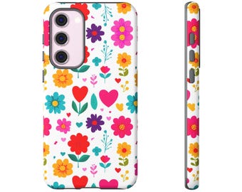 Personalized Floral Tough Phone Case: Samsung Galaxy, Google Pixel