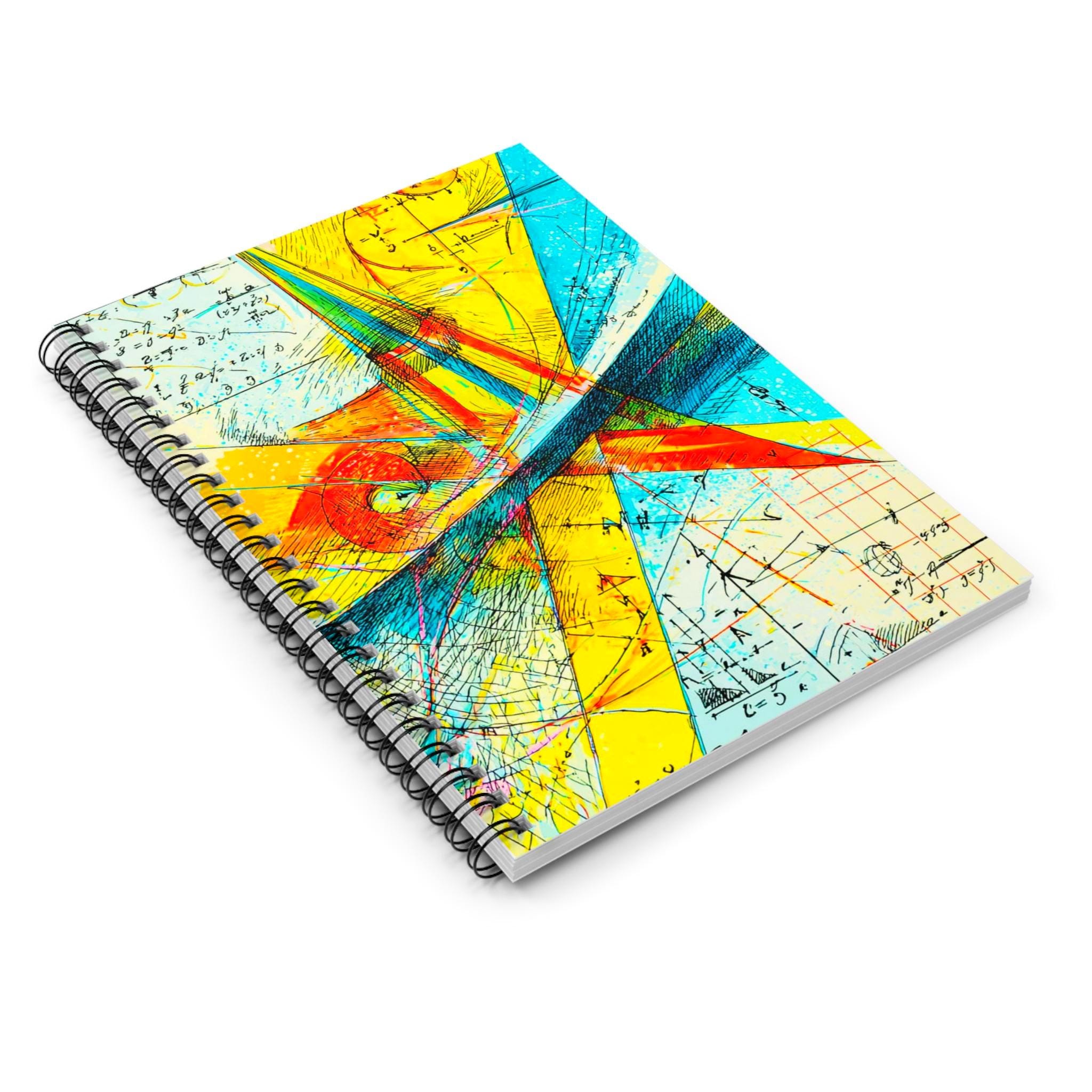 Geometry Journal Personalized Math Art Spiral Notebook-custom Math Teacher Gift-abstract ...