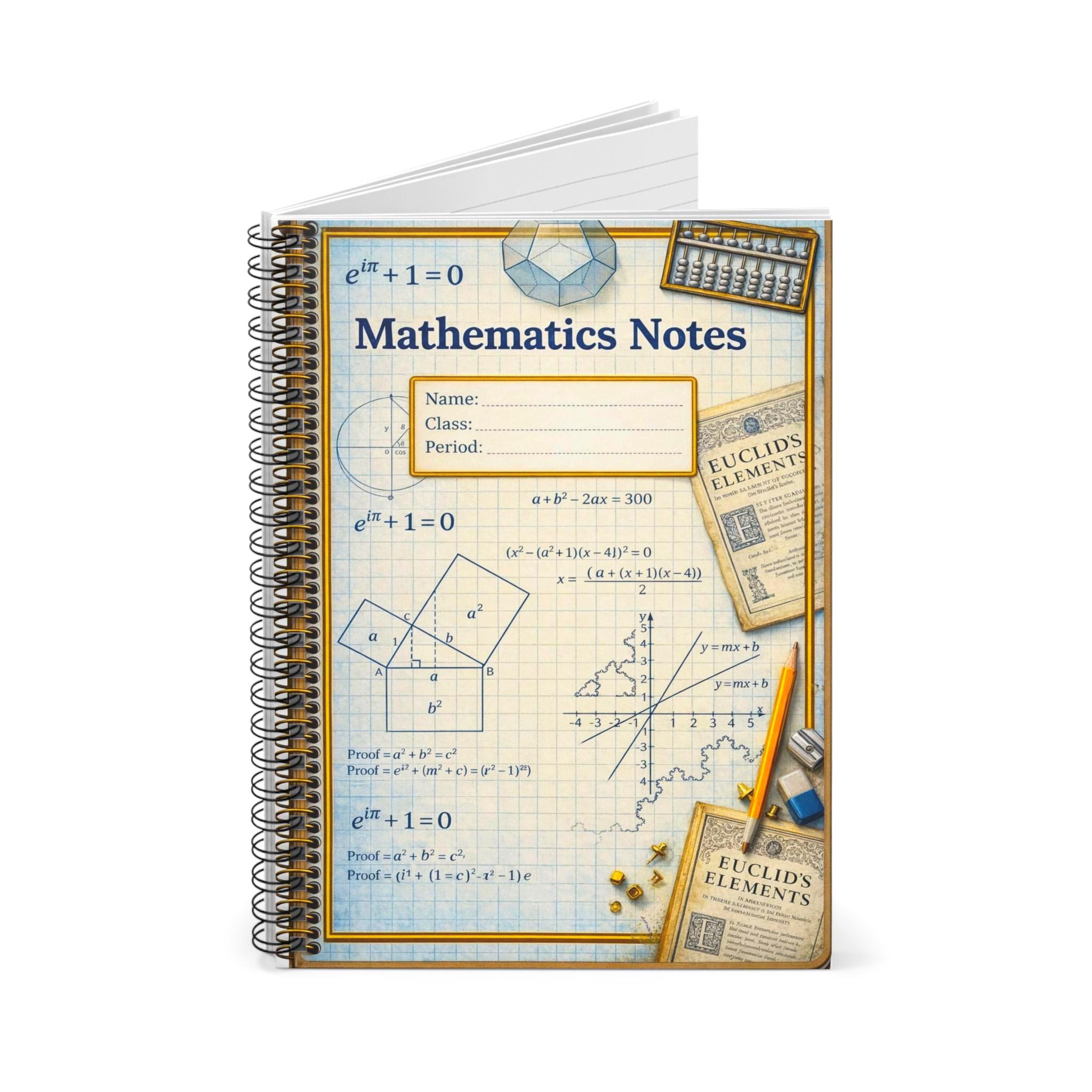 Custom Math Book Custom Personalized Mathematics Notes Journal - Spiral or Hardcover STEM ...