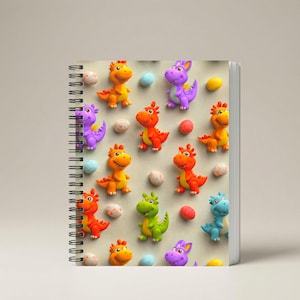 Cuaderno personalizado de dinosaurios para niños - Diario de primaria con nombre personalizado - Papelería prehistórica linda - Regalo de regreso a clases
