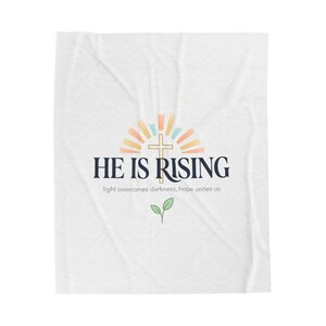 Manta de felpa de terciopelo "Él está resucitando" / Pascua cristiana, Escritura de la Resurrección