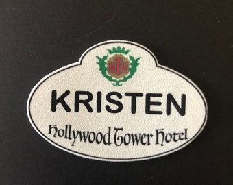 Customized Disney Inspired name badges, keychains, magnets - custom, personalized, and adorable! Hollywood Tower Hotel HTH Tower of Terror