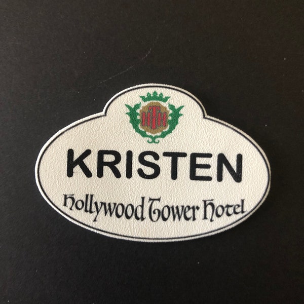 Customized Disney Inspired name badges, keychains, magnets - custom, personalized, and adorable! Hollywood Tower Hotel HTH Tower of Terror