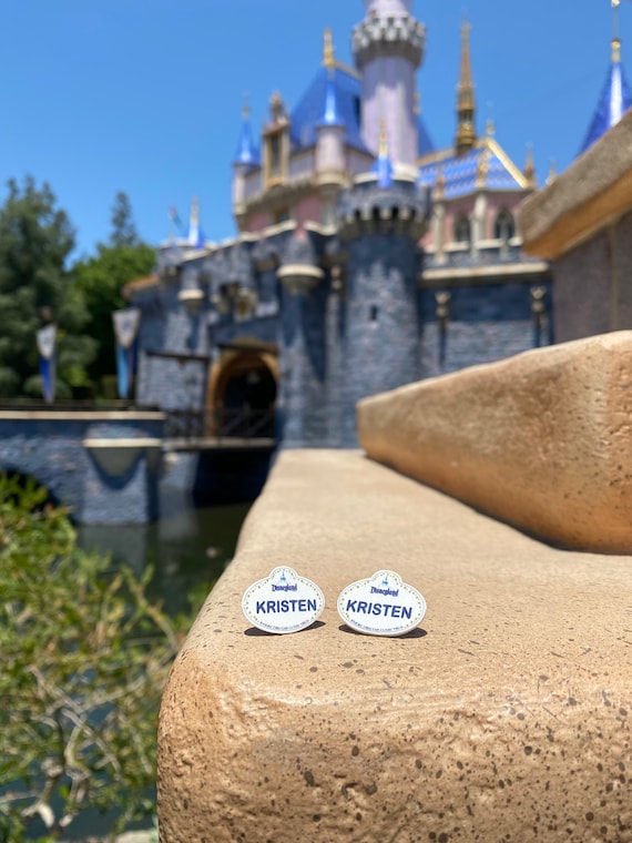 Customized Disney Inspired name badge Earrings! Cast member Disneyland Walt Disney World  - custom, personalized, and adorable!