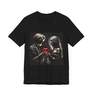 Valentine T-Shirt: Eternal Love Zombie Couple Design Unisex Jersey Short Sleeve Tee