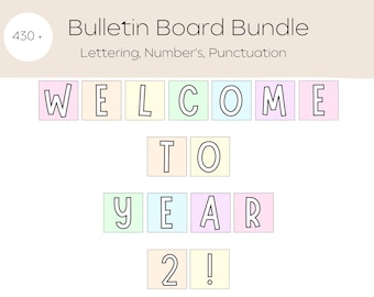 Pastel Bulletin Board Teacher Lettering Bundle (Digital Download)